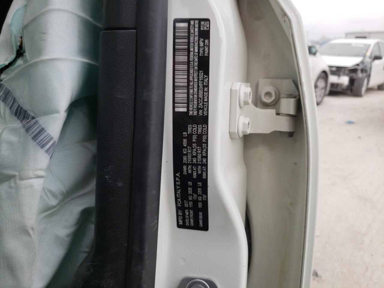 Photo 10 from auction – 2017 JEEP RENEGADE with VIN ZACCJBBB3HPF15021