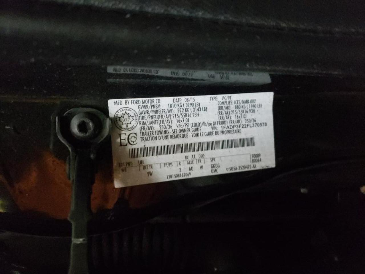 Photo 10 from auction – 2015 FORD FOCUS SE with VIN 1FADP3F22FL370578