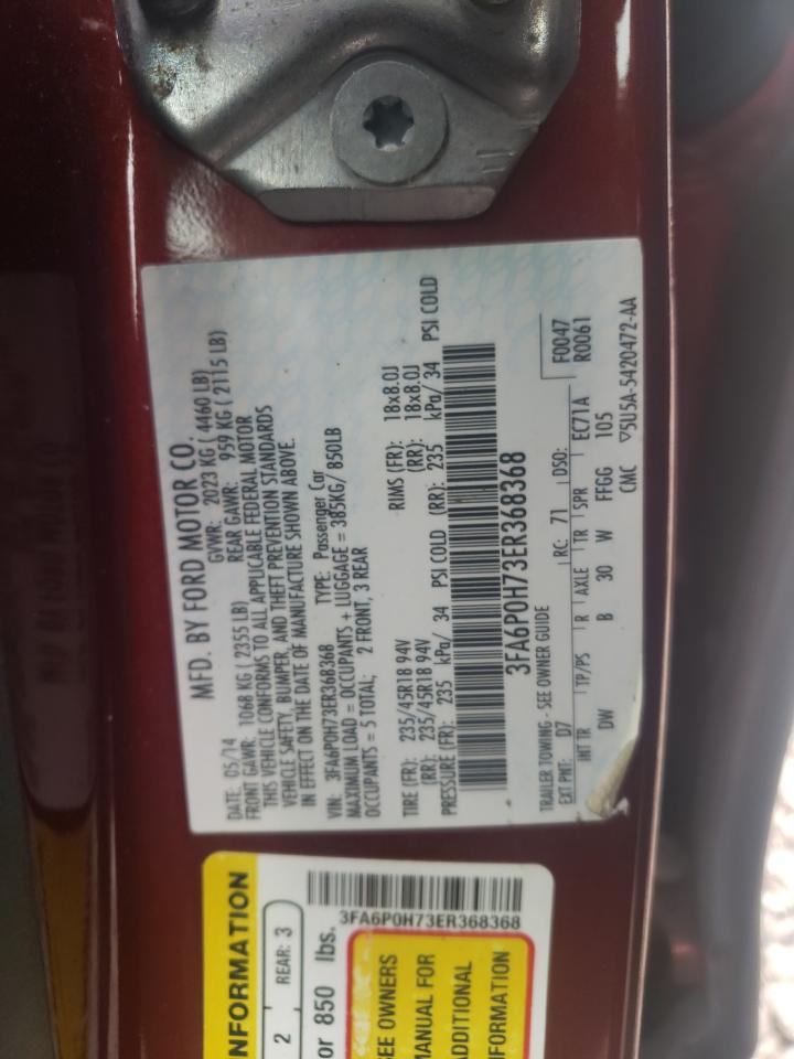 Photo 10 from auction – 2014 FORD FUSION SE with VIN 3FA6P0H73ER368368