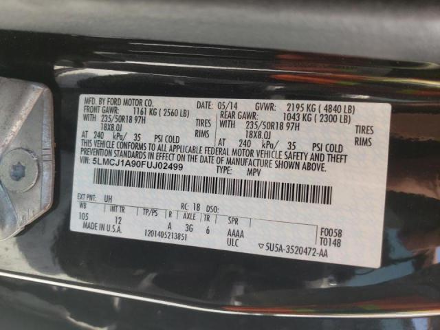 Photo 10 from auction – 2015 LINCOLN MKC with VIN 5LMCJ1A90FUJ02499
