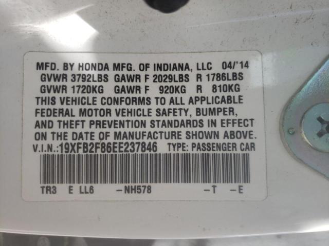 Photo 10 from auction – 2014 HONDA CIVIC EX with VIN 19XFB2F86EE237846