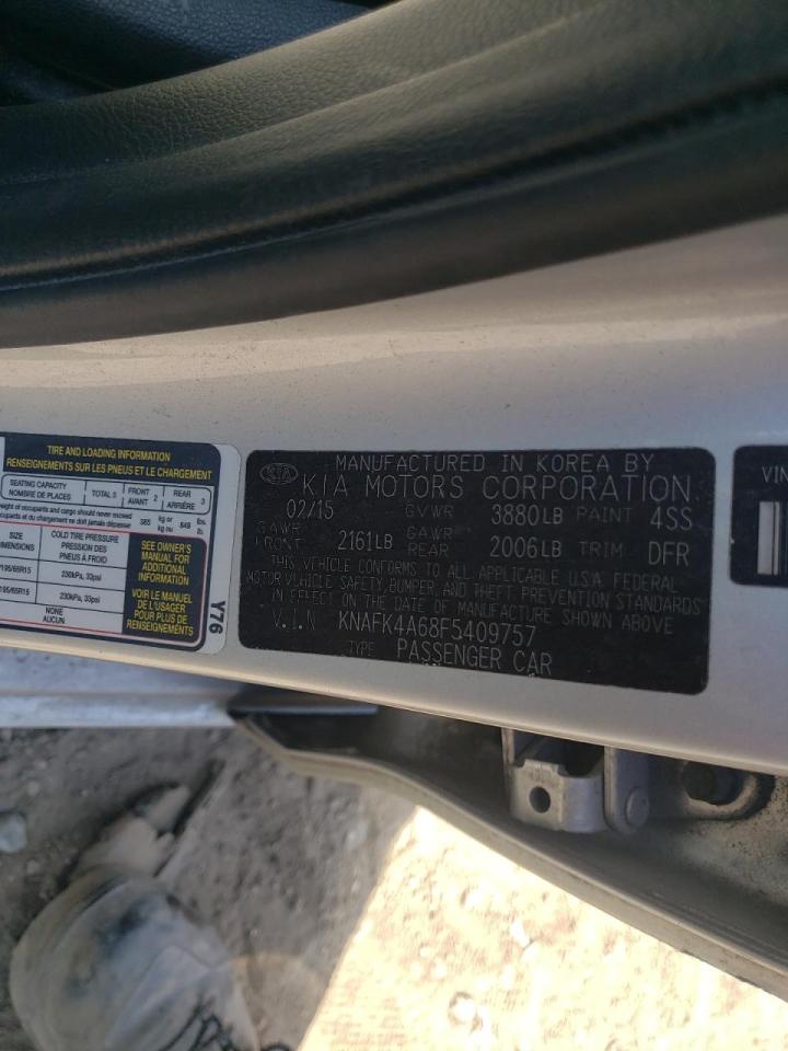 Photo 10 from auction – 2015 KIA FORTE LX with VIN KNAFK4A68F5409757