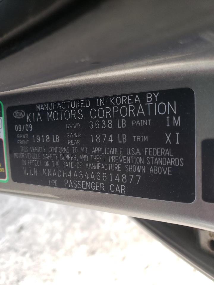 Photo 10 from auction – 2010 KIA RIO LX with VIN KNADH4A34A6614877