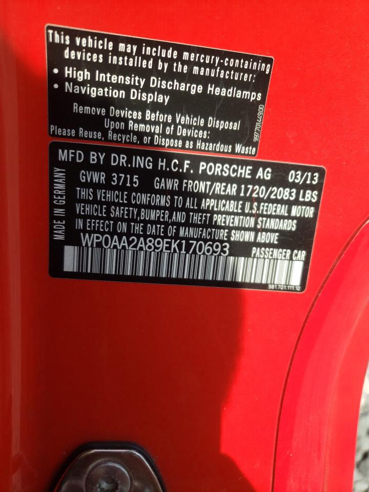 Photo 10 from auction – 2014 PORSCHE CAYMAN with VIN WP0AA2A89EK170693