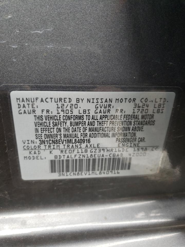 Photo 10 from auction – 2021 NISSAN VERSA SV with VIN 3N1CN8EV1ML840916