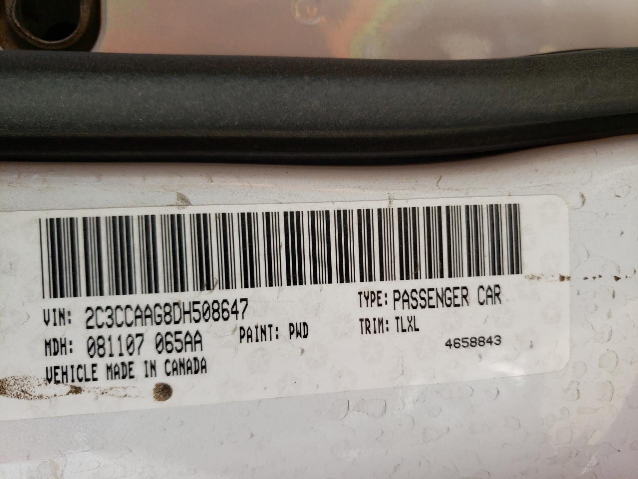 Photo 10 from auction – 2013 CHRYSLER 300 with VIN 2C3CCAAG8DH508647