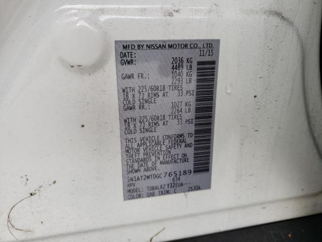 Photo 10 from auction – 2016 NISSAN ROGUE S with VIN 5N1AT2MT0GC765189