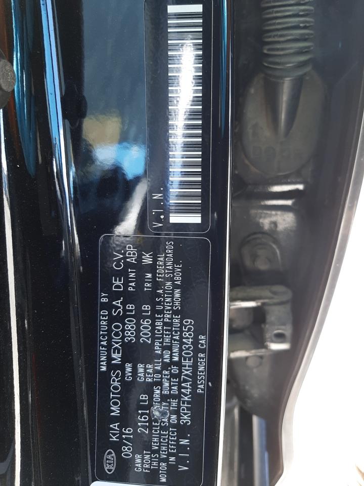 Photo 10 from auction – 2017 KIA FORTE LX with VIN 3KPFK4A7XHE034859