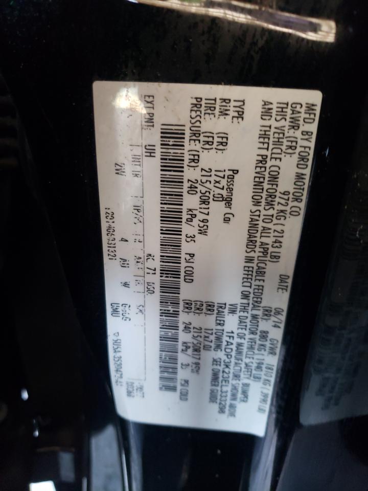 Photo 10 from auction – 2014 FORD FOCUS SE with VIN 1FADP3K23EL333298