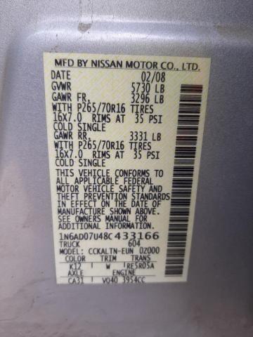 صورة رقم 10 من المزاد - 2008 NISSAN FRONTIER C مع VIN 1N6AD07U48C433166