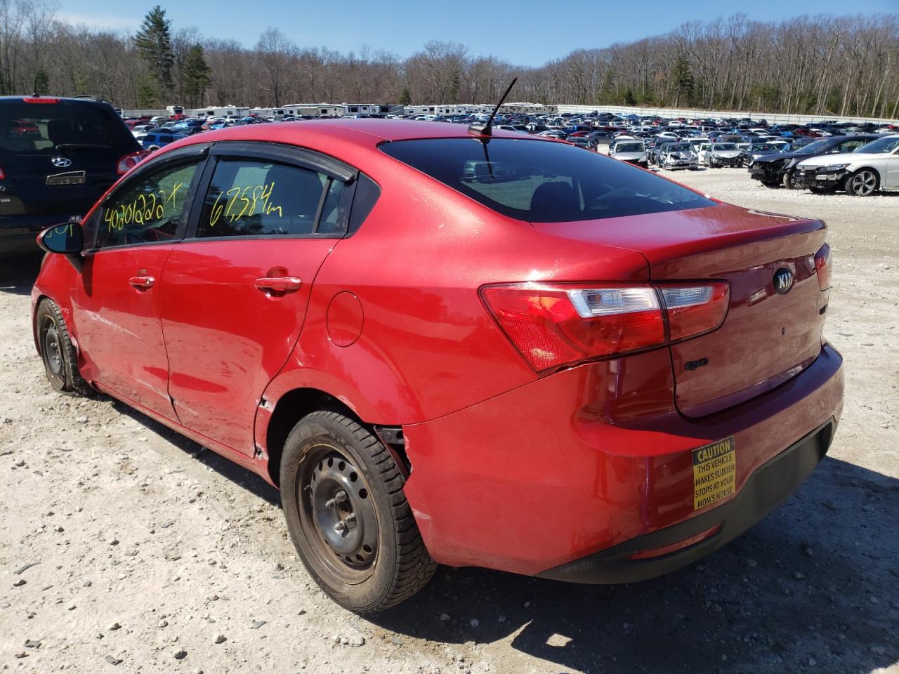Photo 3 from auction – 2013 KIA RIO EX with VIN KNADN4A35D6146834