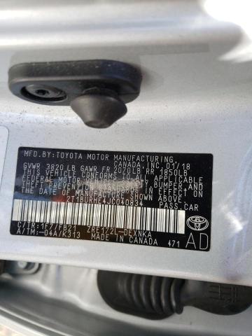 Photo 10 from auction – 2018 TOYOTA COROLLA L with VIN 2T1BURHE4JC040834