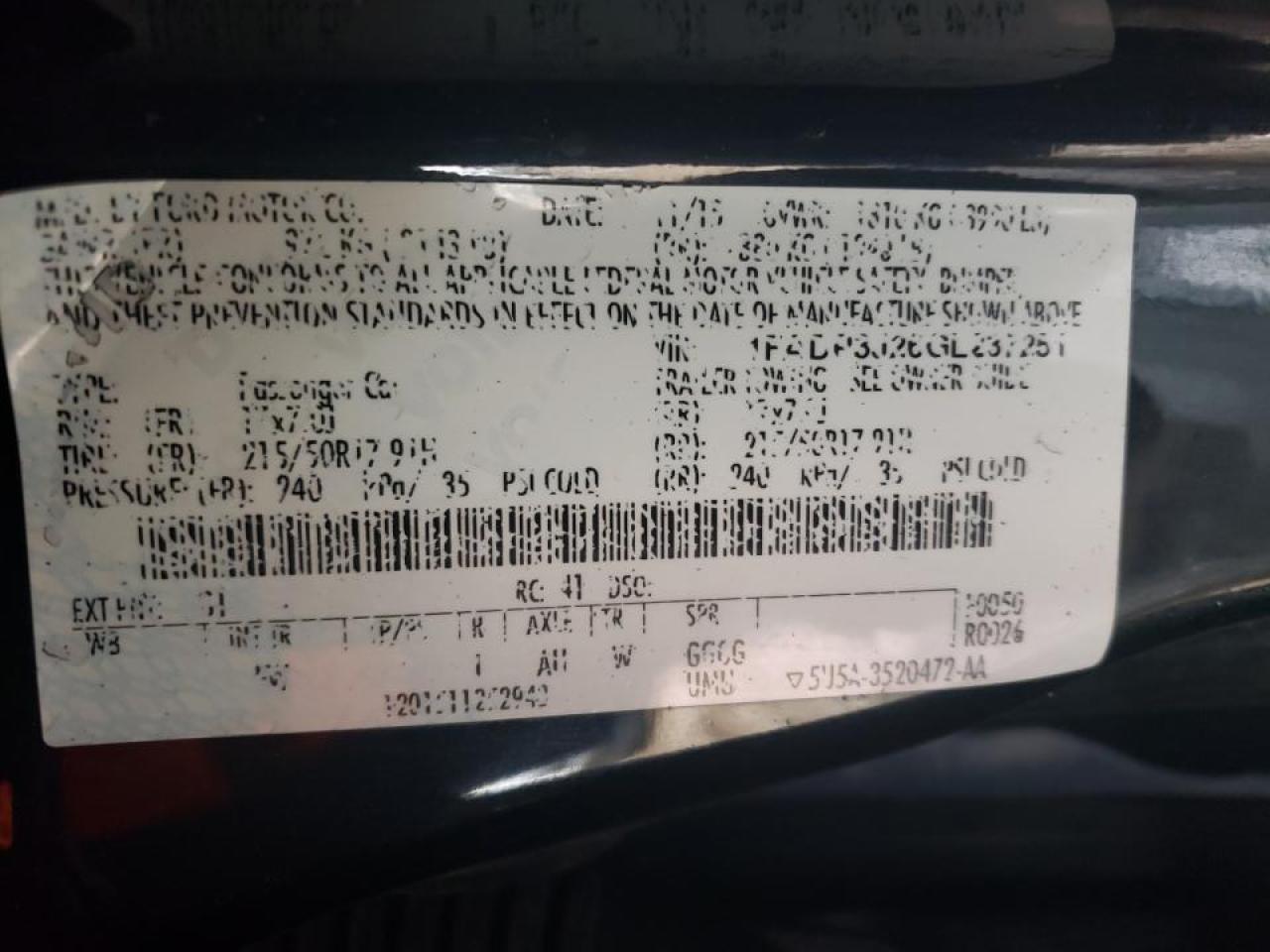 Photo 10 from auction – 2016 FORD FOCUS TITA with VIN 1FADP3J26GL237251