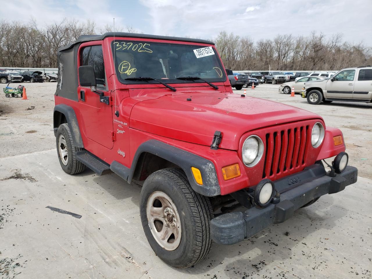 JEEP WRANGLER / 2001 with VIN 1J4FA49S31P337025 - Photo from auction