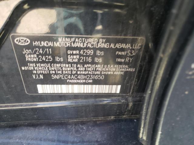 Photo 10 from auction – 2011 HYUNDAI SONATA with VIN 5NPEC4AC4BH231650