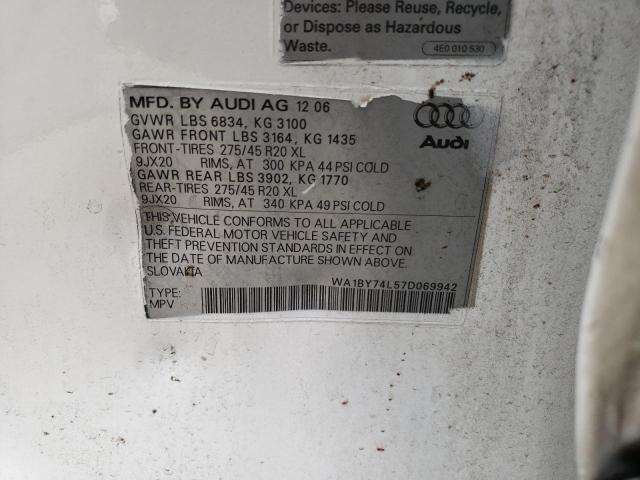Photo 10 from auction – 2007 AUDI Q7 3.6 QUA with VIN WA1BY74L57D069942