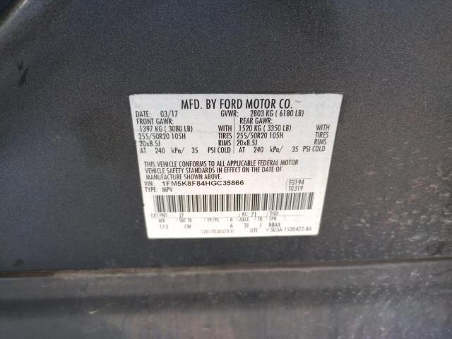 Photo 10 from auction – 2017 FORD EXPLORER L with VIN 1FM5K8F84HGC35866