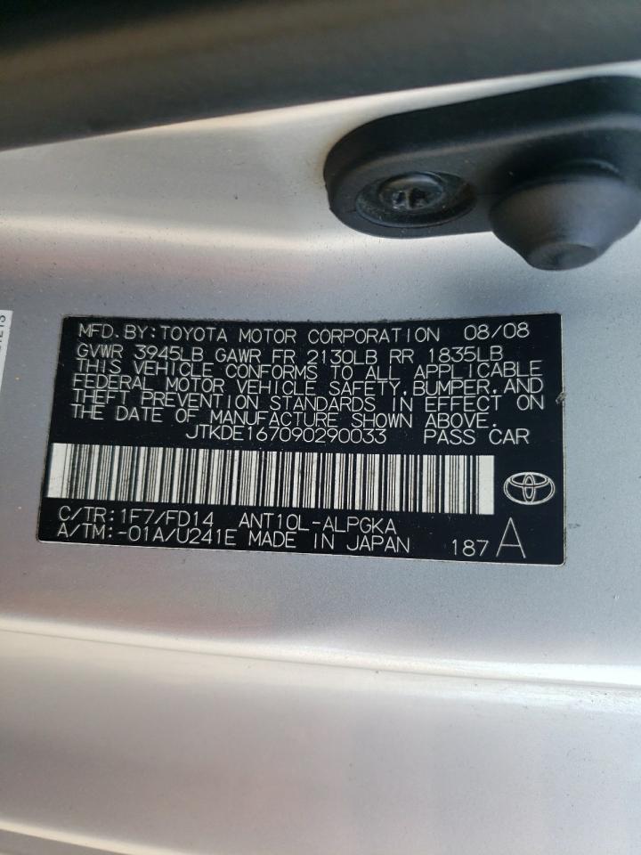 Photo 10 from auction – 2009 TOYOTA SCION TC with VIN JTKDE167090290033