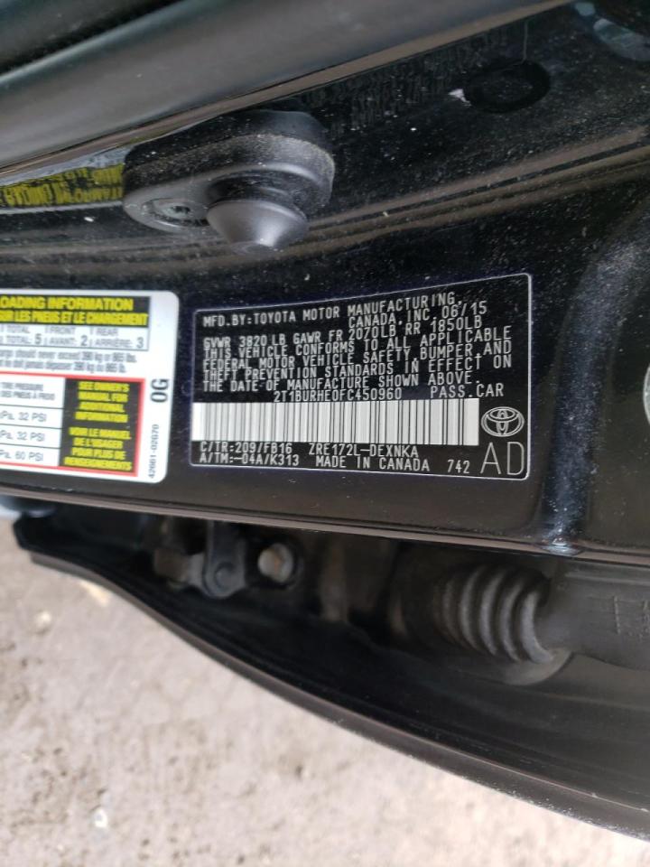 Photo 10 from auction – 2015 TOYOTA COROLLA L with VIN 2T1BURHE0FC450960