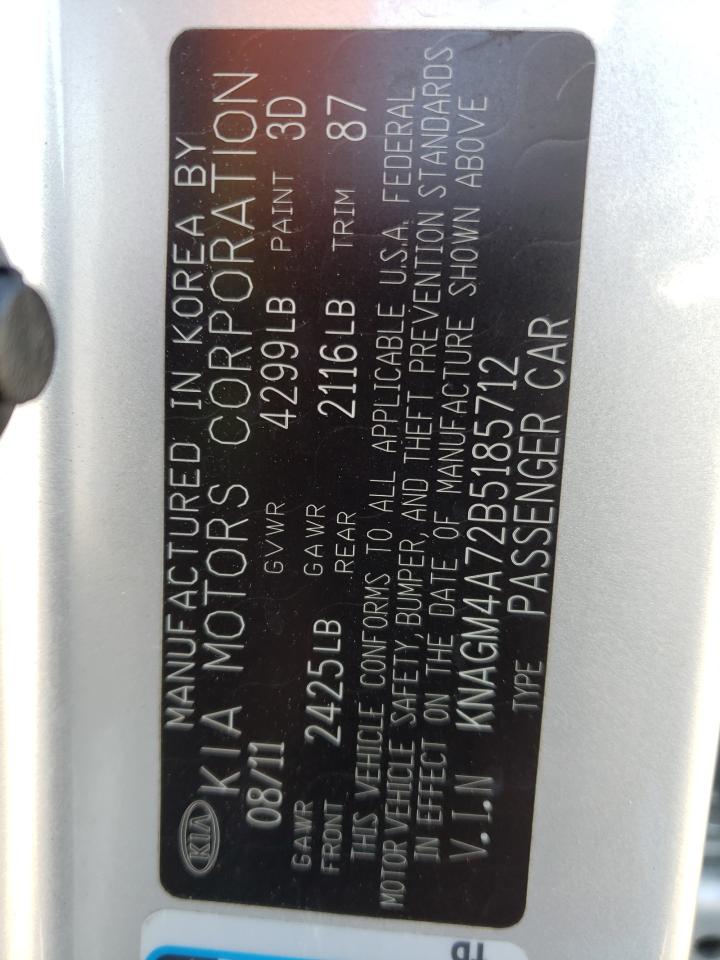 Photo 10 from auction – 2011 KIA OPTIMA LX with VIN KNAGM4A72B5185712