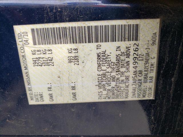 Photo 10 from auction – 2010 NISSAN ALTIMA BAS with VIN 1N4AL2AP5AN499262