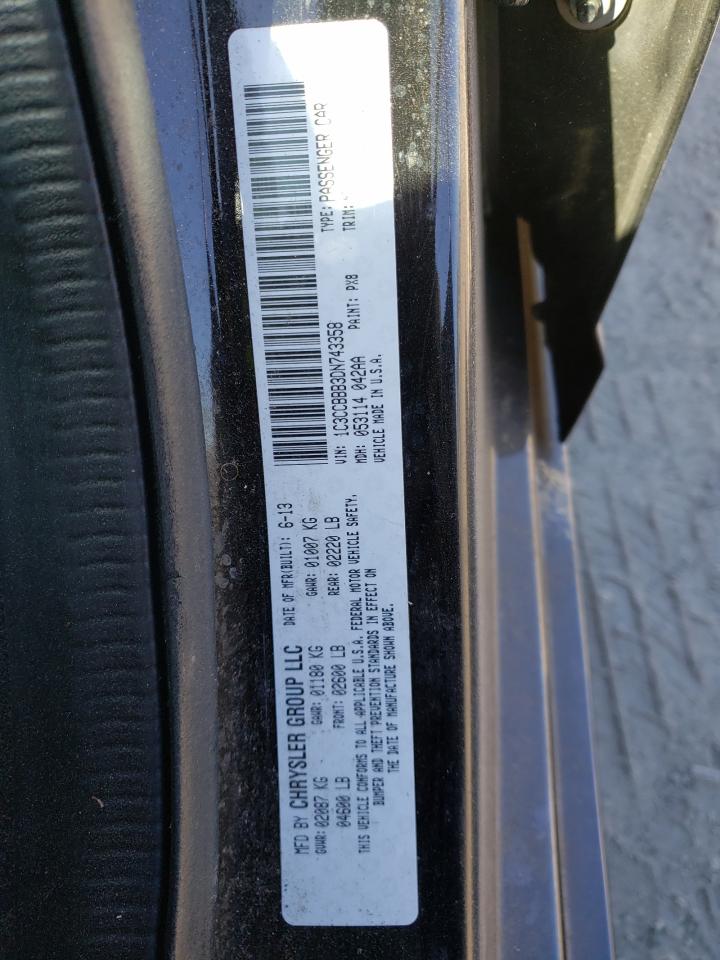 Photo 10 from auction – 2013 CHRYSLER 200 TOURIN with VIN 1C3CCBBB3DN743358