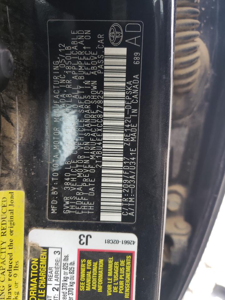 Photo 10 from auction – 2012 TOYOTA COROLLA with VIN 2T1BU4EEXCC877825