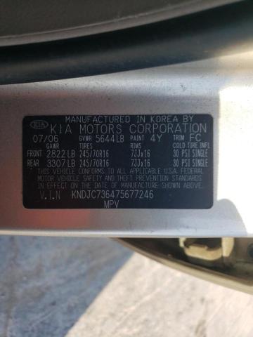 Photo 10 from auction – 2007 KIA SORENTO EX with VIN KNDJC736475677246