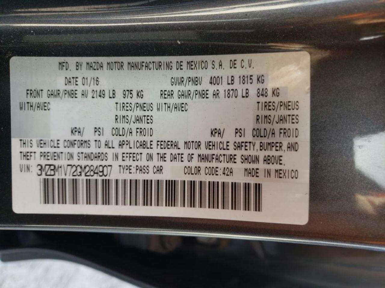 Photo 10 from auction – 2016 MAZDA 3 TOURING with VIN 3MZBM1V72GM284907