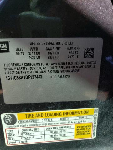 Photo 10 from auction – 2013 CHEVROLET MALIBU 1LT with VIN 1G11C5SA1DF137443