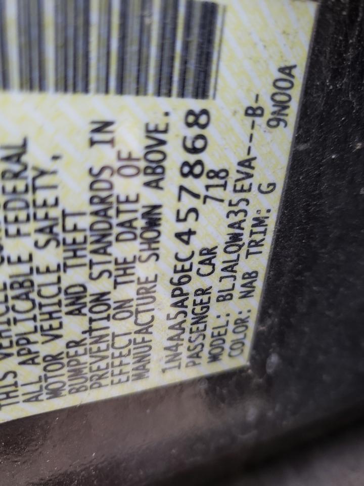 Photo 10 from auction – 2014 NISSAN MAXIMA S with VIN 1N4AA5AP6EC457868