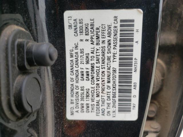 Photo 10 from auction – 2013 HONDA CIVIC SI with VIN 2HGFB6E5XDH707587
