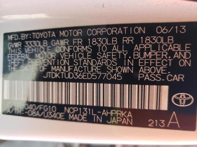 Photo 10 from auction – 2014 TOYOTA YARIS with VIN JTDKTUD36ED577045