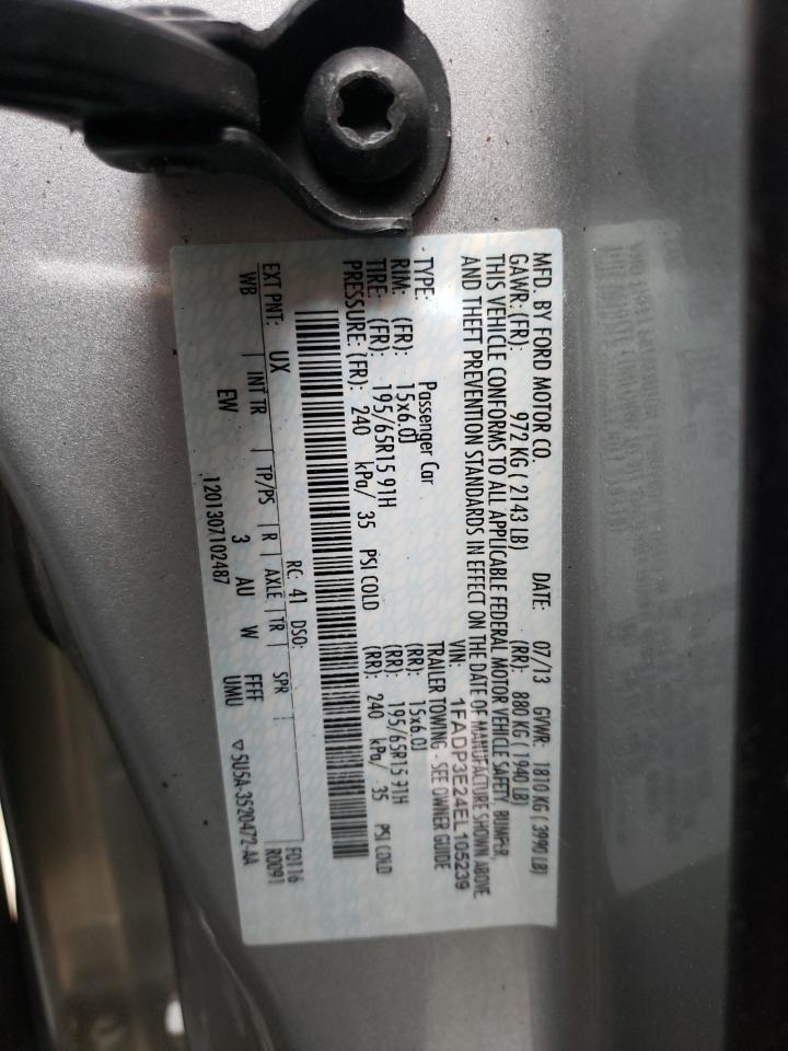 Photo 10 from auction – 2014 FORD FOCUS S with VIN 1FADP3E24EL105239