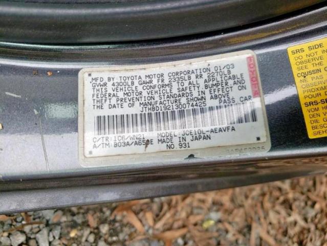 Photo 10 from auction – 2003 LEXUS IS 300 with VIN JTHBD192130074425