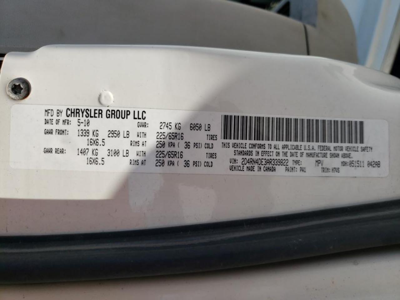 Photo 10 from auction – 2010 DODGE GRAND CARA with VIN 2D4RN4DE3AR339822