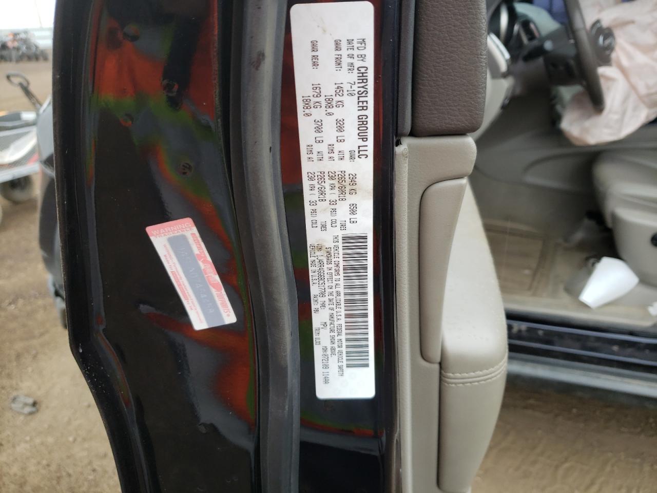 Photo 10 from auction – 2011 JEEP GRAND CHER with VIN 1J4RR4GG6BC517709