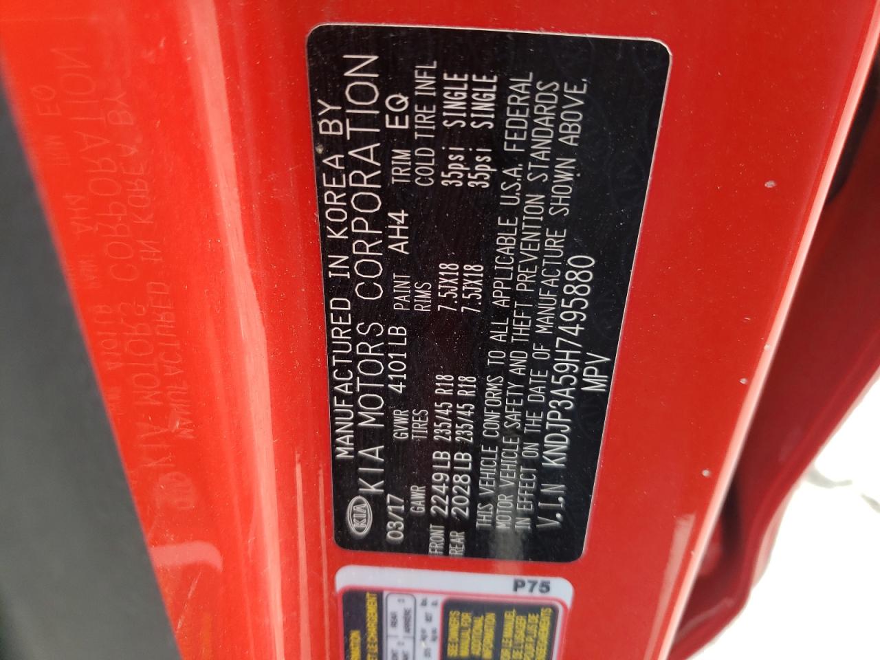 Photo 10 from auction – 2017 KIA SOUL + with VIN KNDJP3A59H7495880