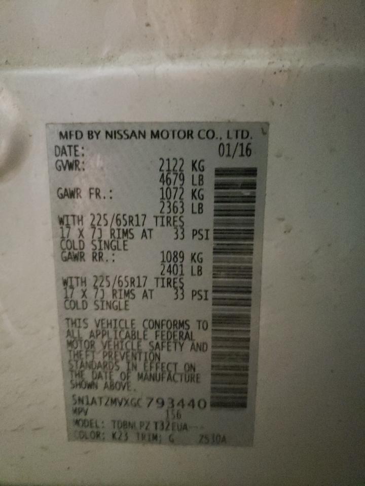 Photo 10 from auction – 2016 NISSAN ROGUE S with VIN 5N1AT2MVXGC793440