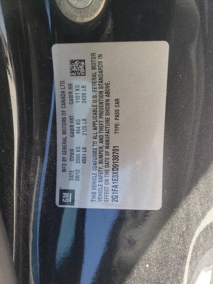 Photo 10 from auction – 2013 CHEVROLET CAMARO LS with VIN 2G1FA1E3XD9138701
