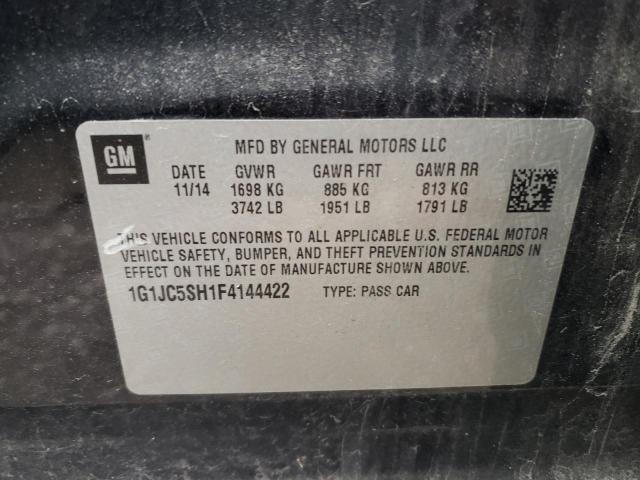 Photo 10 from auction – 2015 CHEVROLET SONIC LT with VIN 1G1JC5SH1F4144422