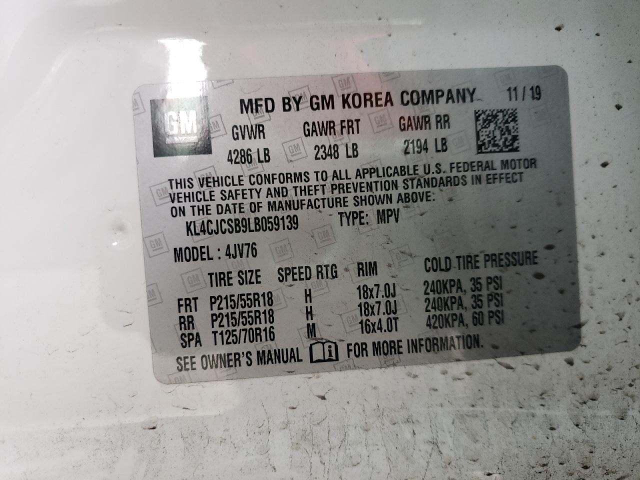 Photo 10 from auction – 2020 BUICK ENCORE ESS with VIN KL4CJCSB9LB059139