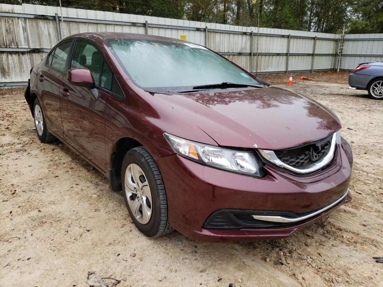 HONDA CIVIC LX 2013 with VIN 19XFB2F53DE039570 - Photo from auction