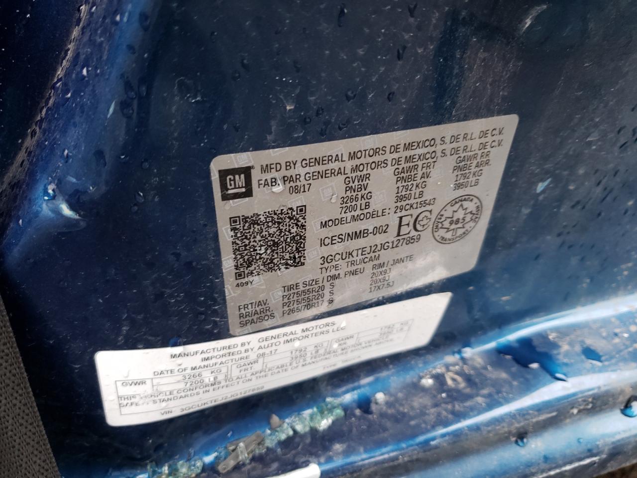 Photo 10 from auction – 2018 CHEVROLET SILVERADO with VIN 3GCUKTEJ2JG127859