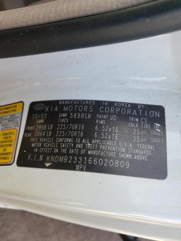 Photo 10 from auction – 2006 KIA SEDONA EX with VIN KNDMB233166020809
