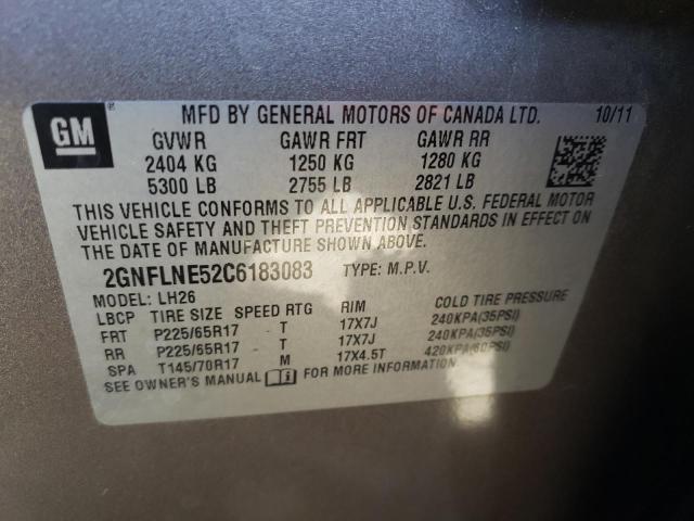 Photo 10 from auction – 2012 CHEVROLET EQUINOX LT with VIN 2GNFLNE52C6183083