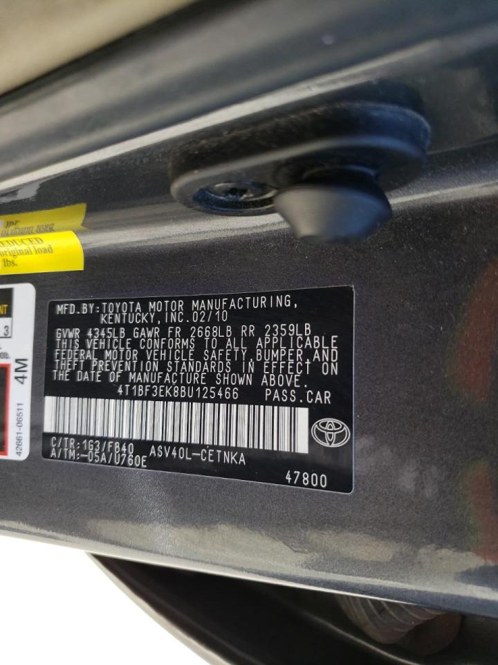 Photo 10 from auction – 2011 TOYOTA CAMRY BASE with VIN 4T1BF3EK8BU125466