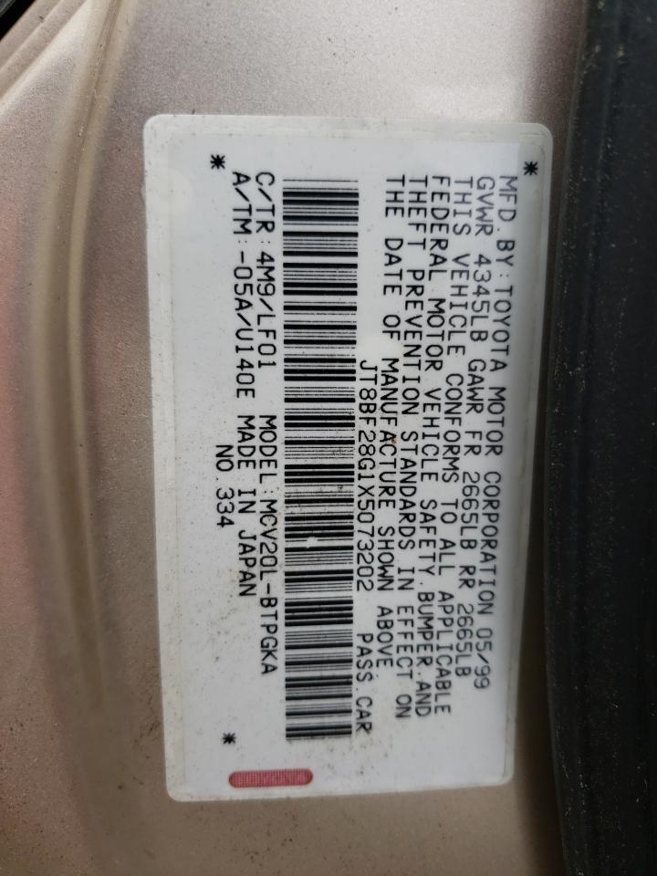 Photo 10 from auction – 1999 LEXUS ES 300 with VIN JT8BF28G1X5073202