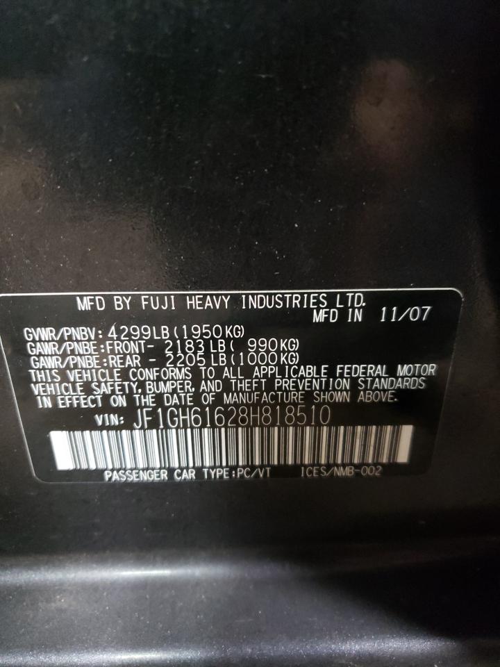 Photo 10 from auction – 2008 SUBARU IMPREZA 2. with VIN JF1GH61628H818510