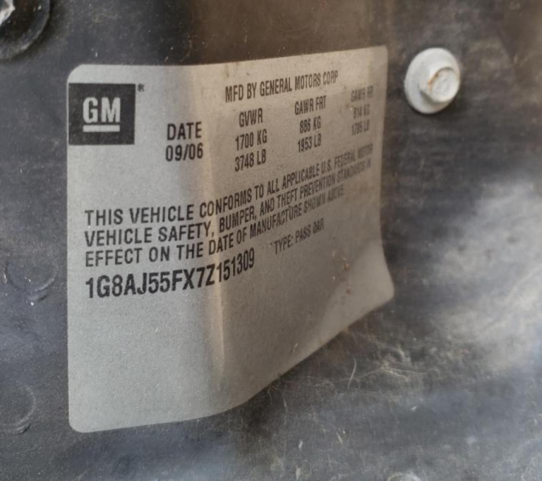 Photo 10 from auction – 2007 SATURN ION LEVEL with VIN 1G8AJ55FX7Z151309